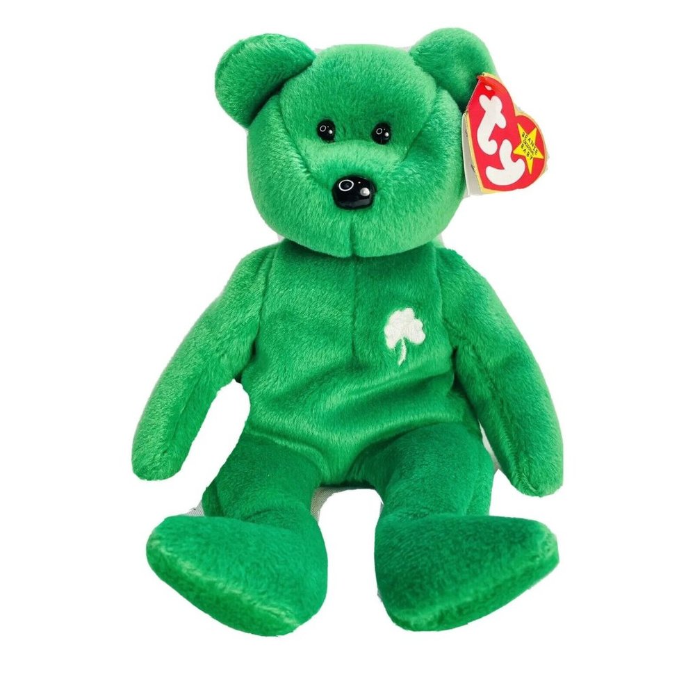 TY Beanie Baby Erin The Green Bear 1997 Retired With Tag Errors RARE Vintage